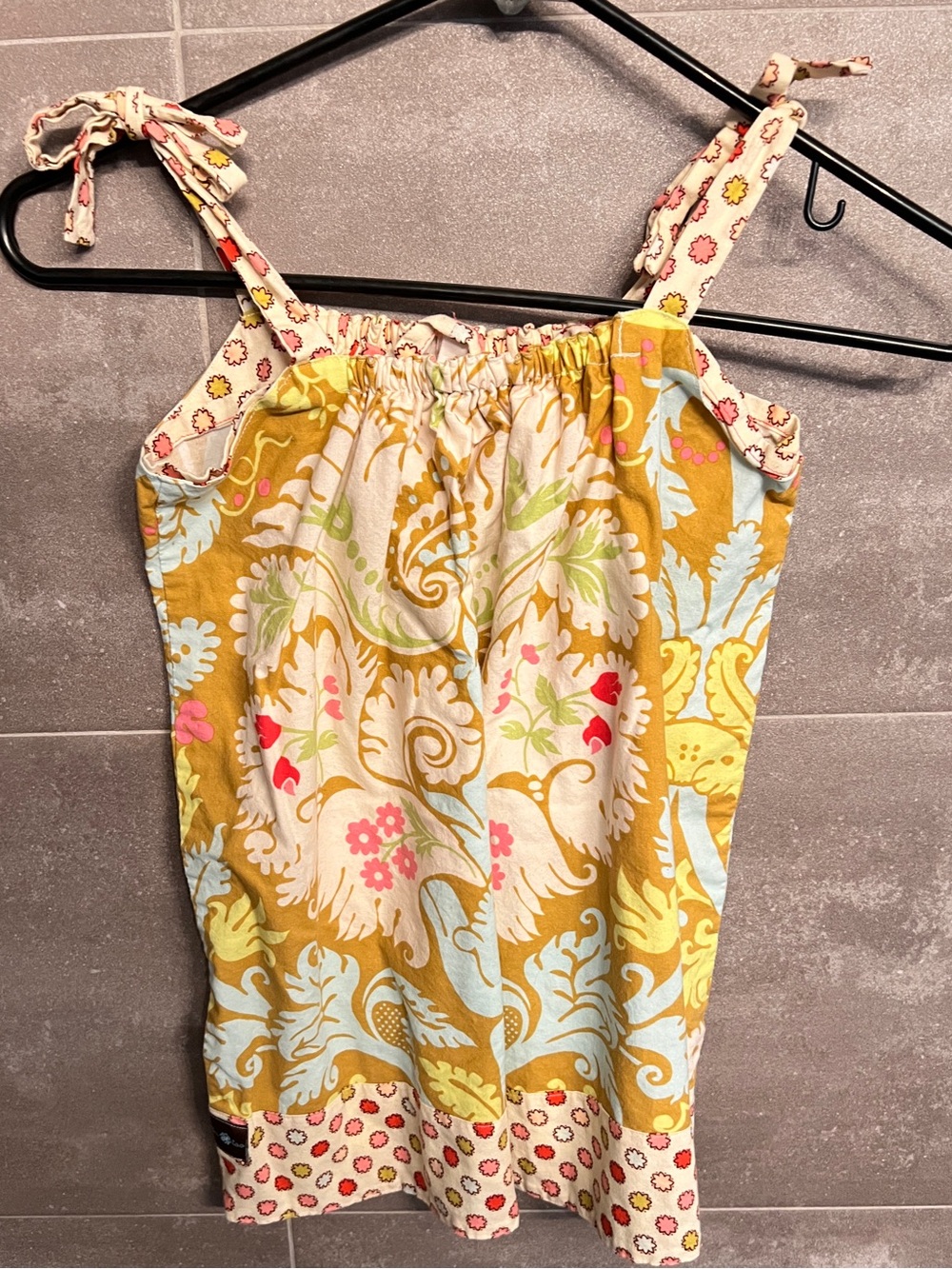 Girls Yellow Floral Tie-Shoulder Summer Dress